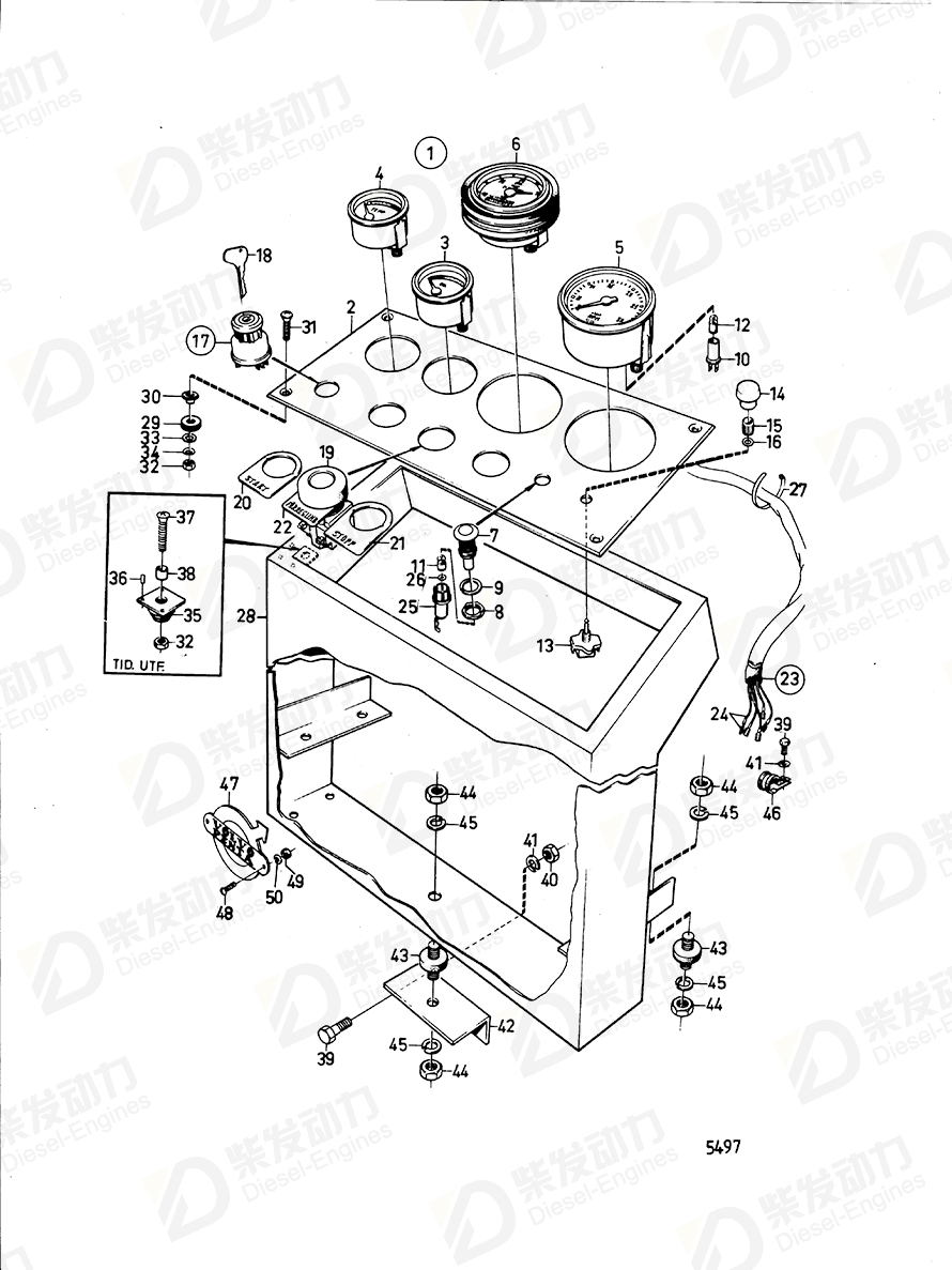 volvo penta Tachometer 823409 Drawing volvo penta Tachometer 823409 Drawing